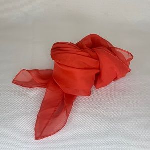 Unique Vintage Red Chiffon Hair Scarf